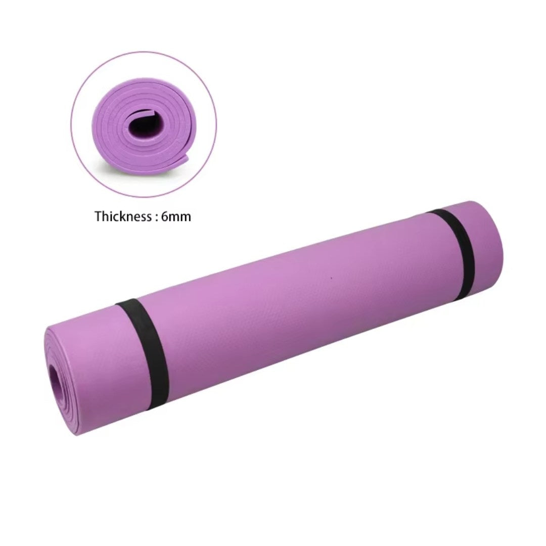 6MM Thick Yoga Mat | Non-Slip EVA Fitness Mat for Yoga & Pilates