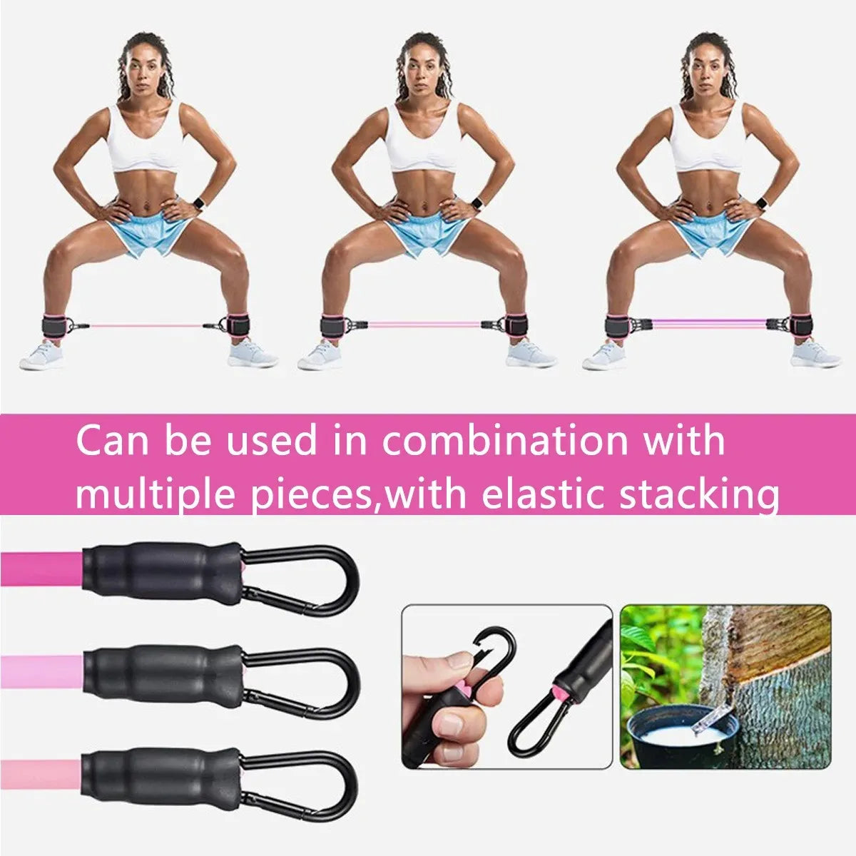 Ankle Strap Resistance Bands - Hip & Leg Strength Training for Home & Gym