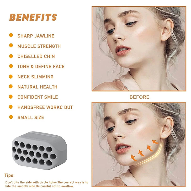 Silicone Jaw Exerciser Facial Toner & Jawline Fitness Ball Neck Toning