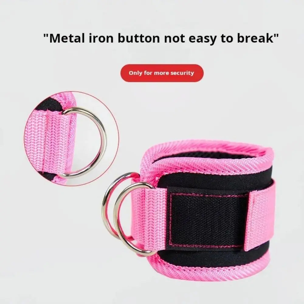 Fitness Ankle Straps Adjustable D-Ring Support Cuffs Gym Leg Strength