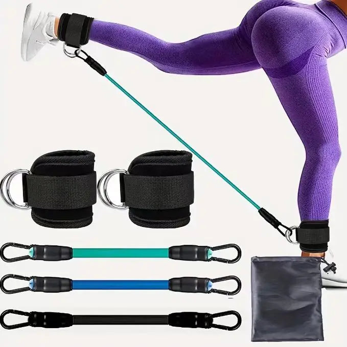 Ankle Strap Resistance Bands - Hip & Leg Strength Training for Home & Gym