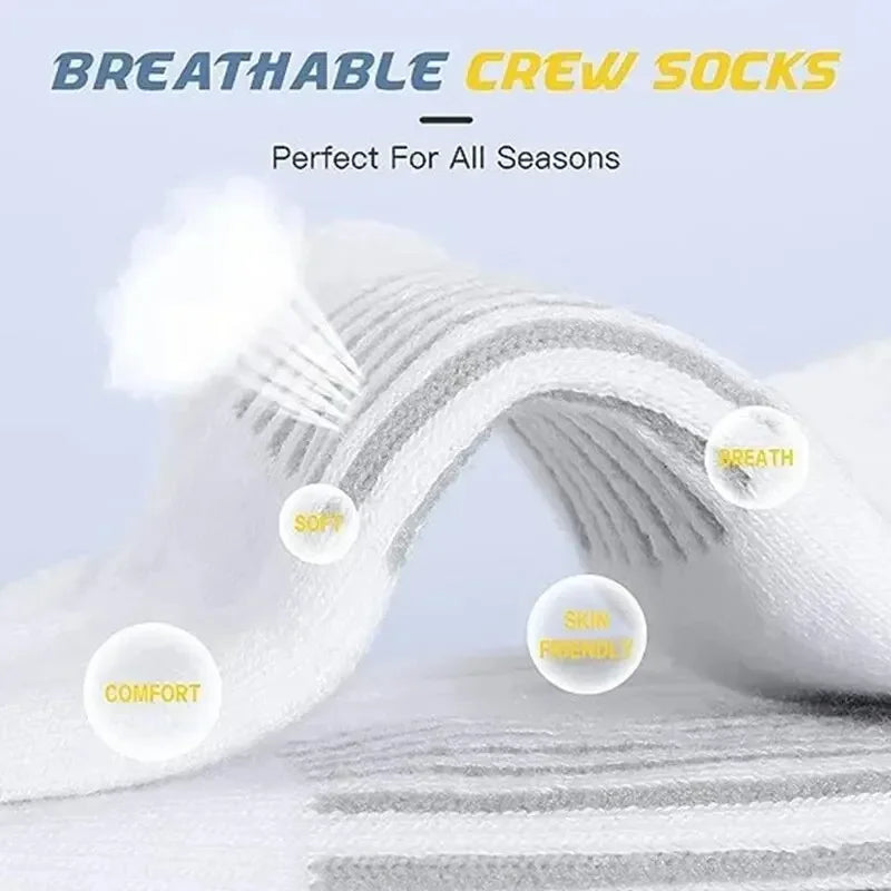6 Pairs Men's Outdoor Gym Socks High Quality Comfortable Soft