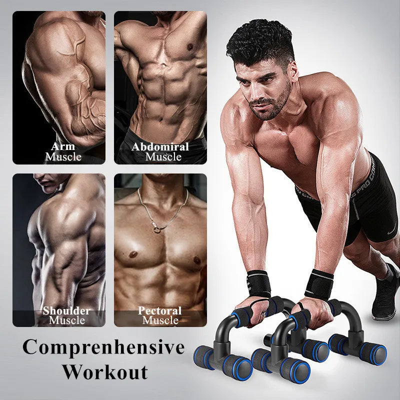 Non-Slip Push Up H-Shaped Support Bar Stand Home Fitness Power Rack