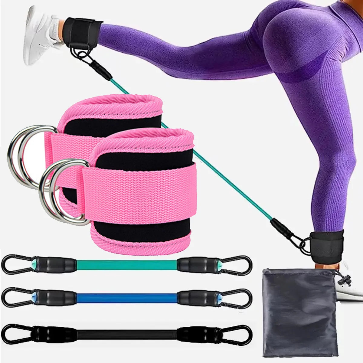 Ankle Strap Resistance Bands - Hip & Leg Strength Training for Home & Gym