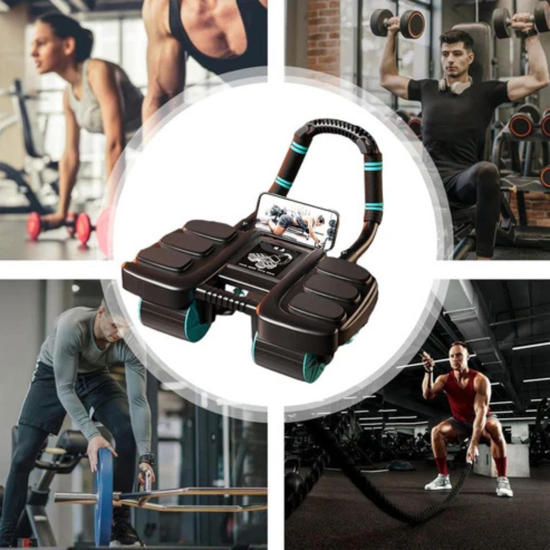 Automatic Rebound Ab Roller with Arc Design and High Weight Capacity