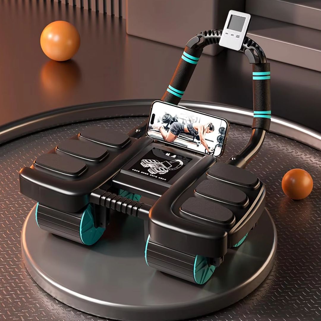 Automatic Rebound Ab Roller with Arc Design and High Weight Capacity