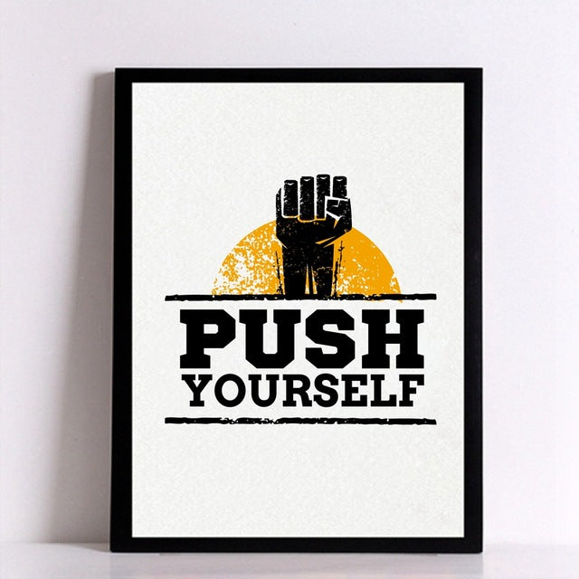 Workout Gym Motivational Quote Poster Canvas Art