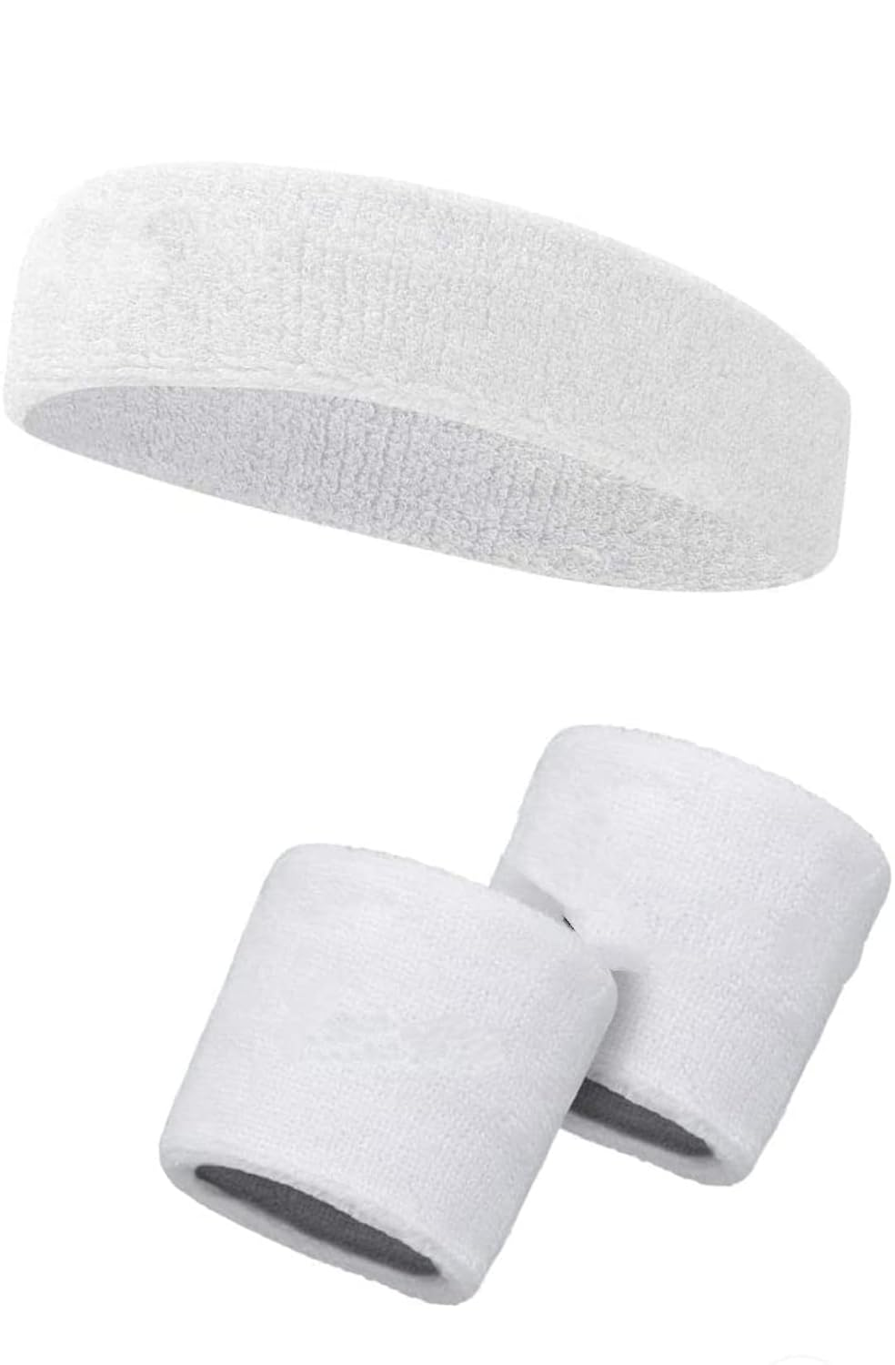 Headband Wristband for Sports Gym Workout (1Headband -2 Wristbands)